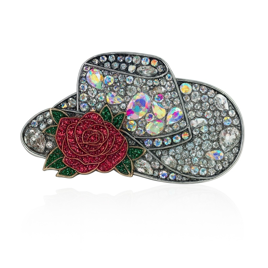 Crystal Rose Hat Brooch 58$